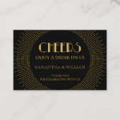 Elegant Art Deco Gold Wedding Drink Ticket (Voorkant)