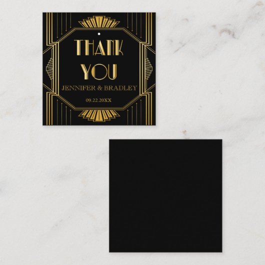  Elegant Art Deco Gold Wedding Gift Labels (Voorkant / Achterkant)