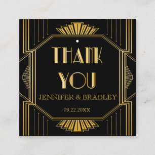 Elegant Art Deco Gold Wedding Gift Labels