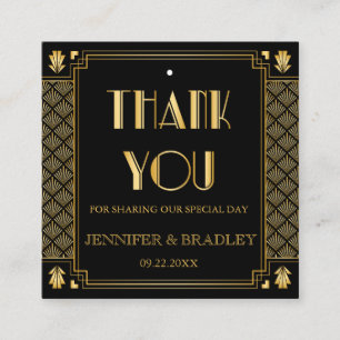 Elegant Art Deco Gold Wedding Gift Labels
