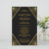  Elegant Art Deco Gold Wedding Program (Staand voorkant)