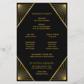  Elegant Art Deco Gold Wedding Program (Achterkant)