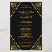  Elegant Art Deco Gold Wedding Program (Voorkant)