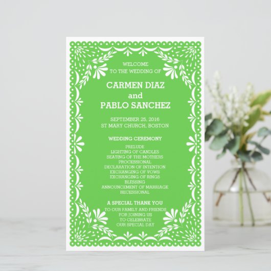  Elegant Art Deco Gold Wedding Program (Staand voorkant)