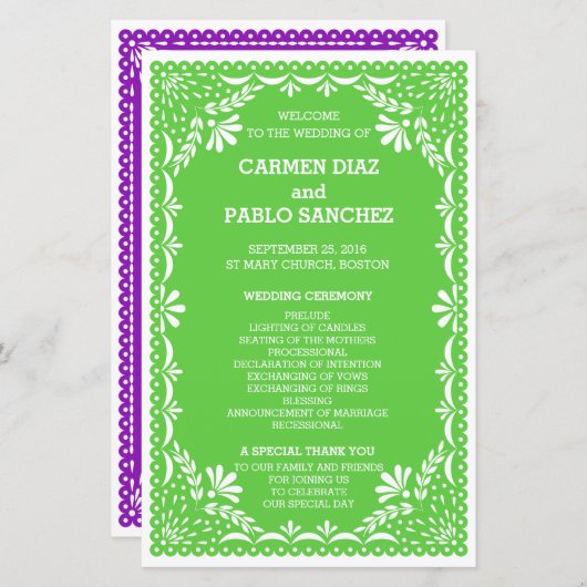  Elegant Art Deco Gold Wedding Program (Voorkant / Achterkant)