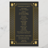 Elegant Art Deco Gold Wedding Program (Achterkant)