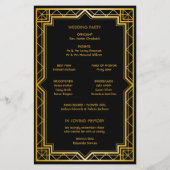  Elegant Art Deco Gold Wedding Program (Achterkant)