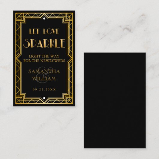  Elegant Art Deco Gold Wedding Send Bus Visitekaartje (Voorkant / Achterkant)