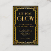  Elegant Art Deco Gold Wedding Send Bus Visitekaartje (Voorkant)