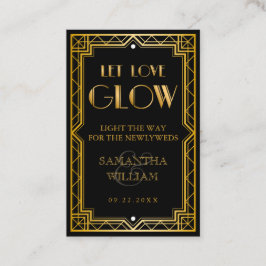 Elegant Art Deco Gold Wedding Send Bus Visitekaartje