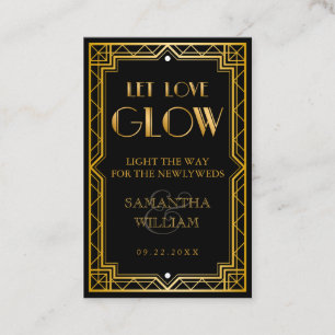 Elegant Art Deco Gold Wedding Send Bus Visitekaartje