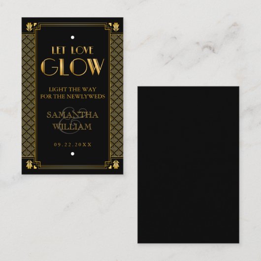 Elegant Art Deco Gold Wedding Send Label (Voorkant / Achterkant)