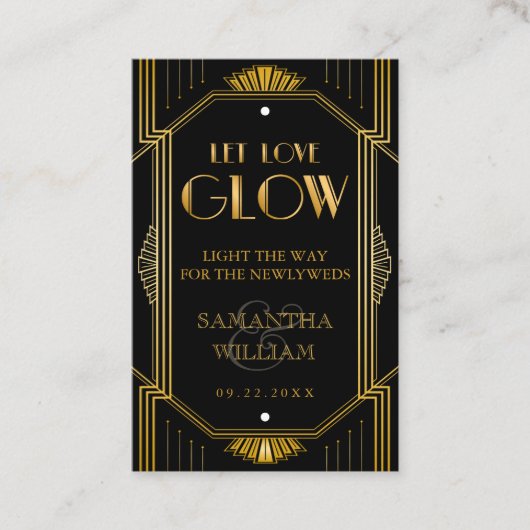 Elegant Art Deco Gold Wedding Send Label (Voorkant)