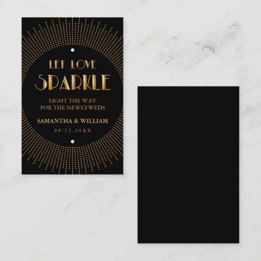  Elegant Art Deco Gold Wedding Send Label (Voorkant / Achterkant)