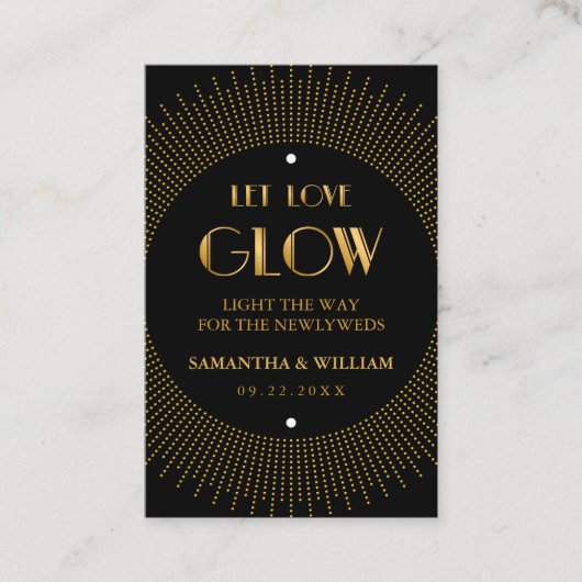 Elegant Art Deco Gold Wedding Send Label (Voorkant)