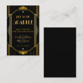 Elegant Art Deco Gold Wedding Send Label (Voorkant / Achterkant)