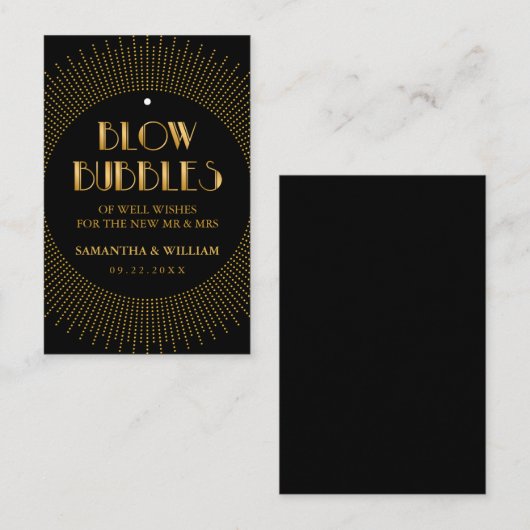  Elegant Art Deco Gold Wedding Send Label (Voorkant / Achterkant)