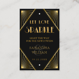 Elegant Art Deco Gold Wedding Send Visitekaartje