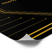  Elegant Art Deco Gold Wedding Tijdschema Poster (Hoek)