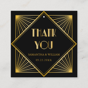 Elegant Art Deco Gold Wedding voor Label