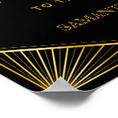Elegant Art Deco Gold Wedding Welkom Poster (Hoek)