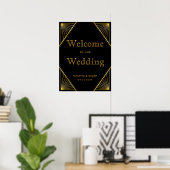 Elegant Art Deco Gold Wedding Welkom Poster (Thuiskantoor)