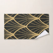 Elegant, Art deco, goud, zwart, fan, patroon, chic Handdoek (Handdoek)