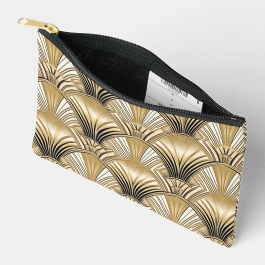 Elegant Art Deco goud zwart patroon Etui (Open)