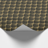 Elegant, Art deco, goud, zwart, ventilator, patroo Cadeaupapier (Hoek)