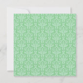 Elegant Art Deco Green Damask Formele Vrijgezellen Kaart (Achterkant)