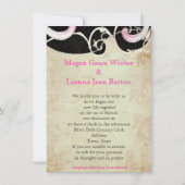 Elegant, Art Deco, huwelijksuitnodiging Lesbian Kaart (Achterkant)