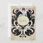 Elegant, Art Deco, huwelijksuitnodiging Lesbian Kaart (Voorkant)