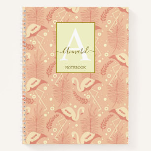 Elegant art deco inspireerde flamingo gevlekt notitieboek