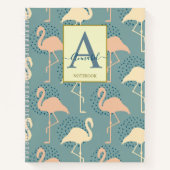 Elegant art deco inspireerde flamingo patternote notitieboek (Voorkant)