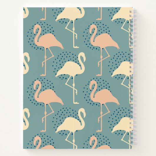 Elegant art deco inspireerde flamingo patternote notitieboek (Achterkant)