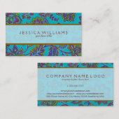 Elegant  Art-Deco Kleurrijke Paisley Visitekaartje (Voorkant / Achterkant)