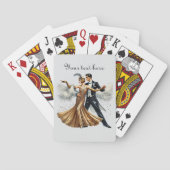 Elegant Art Deco koppel tekst toevoegen Pokerkaarten (Achterkant)