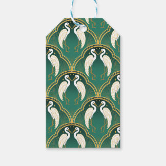Elegant Art Deco Kraanpatroon Cadeaulabel