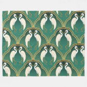 Elegant Art Deco Kraanpatroon Fleece Deken (Voorkant (Horizontaal))