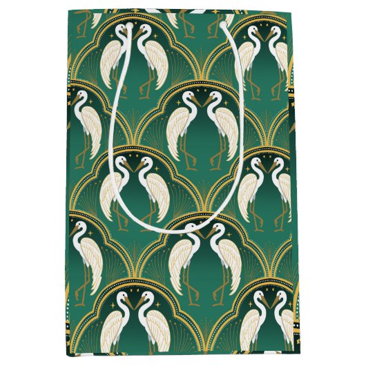 Elegant Art Deco Kraanpatroon Medium Cadeauzakje (Voorkant)