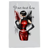 Elegant Art Deco Lady customizable Medium Cadeauzakje (Voorkant)