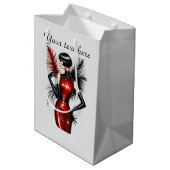 Elegant Art Deco Lady customizable Medium Cadeauzakje (Achterkant Gekanteld)