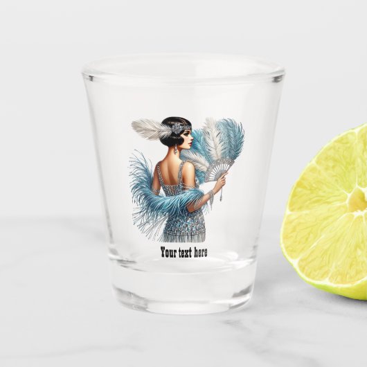 Elegant Art Deco lady customizable Shot Glas (Voorkant)