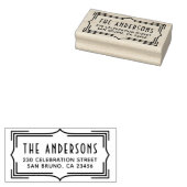 Elegant Art Deco Lijst | Aangepast retouradres Rubberstempel (Gestempeld)