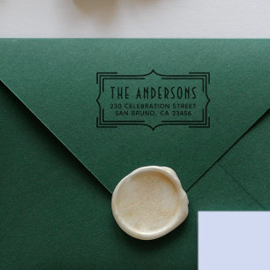 Elegant Art Deco Lijst   Aangepast retouradres Rubberstempel