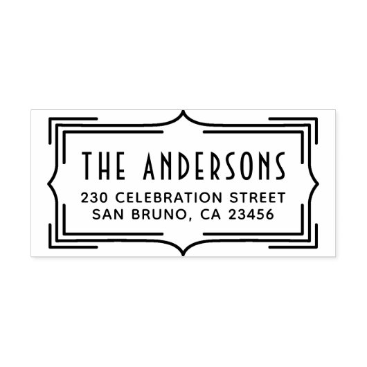 Elegant Art Deco Lijst | Aangepast retouradres Zelfinktende Stempel (Design)