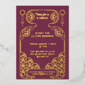 Elegant Art Deco  lijst Folie Uitnodiging (Voorkant)
