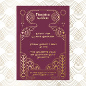 Elegant Art Deco  lijst Folie Uitnodiging