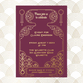Elegant Art Deco  lijst Folie Uitnodiging