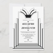 Elegant Art Deco Lijst Retro Wedding Kaart (Voorkant)